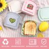 Toast Shaped Bamboo Fiber Portable Lunch Box With Lid Toast Bread Sandwich Box Kitchen Outdoor Picnic Large-capacity Bento Box