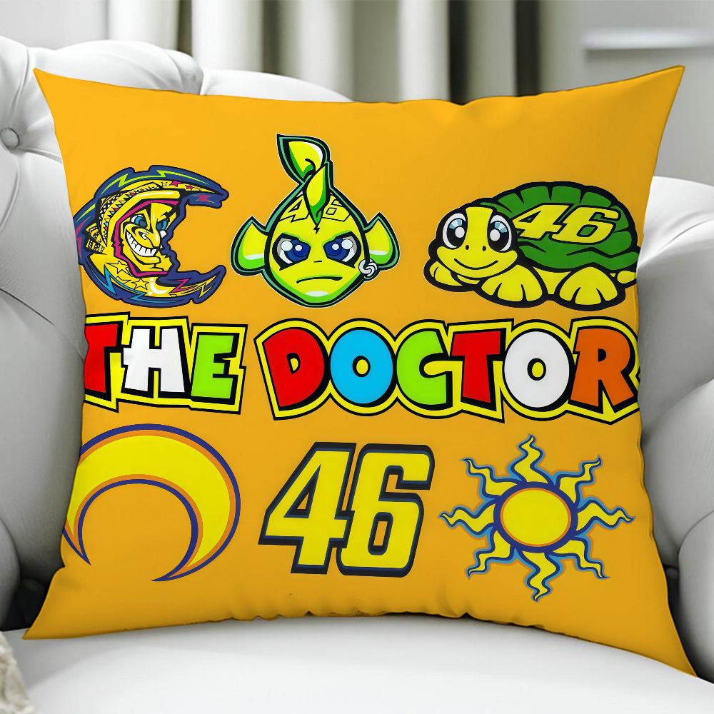 Motorcyclist RRRossiES 46 cushion cover Birthday Anniversary Gifts Double Sided Printed Zipper Cushion Cover