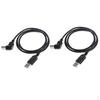 2x USB2.0 Male To Type B 90 Degree Angle Extension Adapter Cable Bend