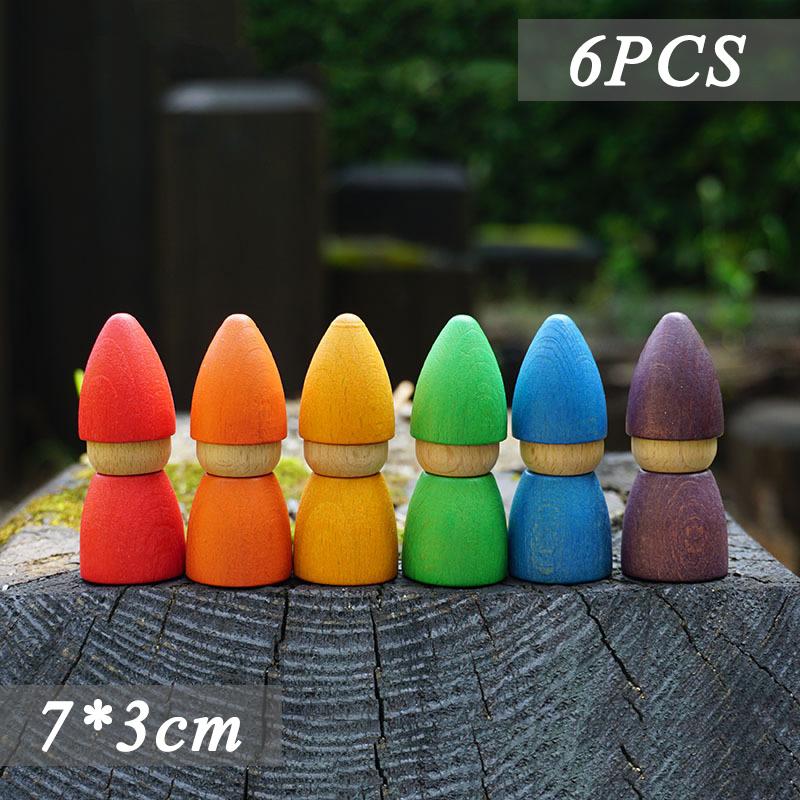 Радужная кукла Монтессори, деревянные игрушки, цвет бревна, буковое дерево, граффити, сделай сам, живопись, игра-головоломка, радужные строительные блоки, детские игрушки