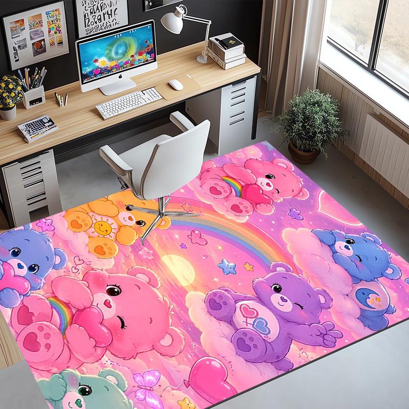 Care Bears Pattern Rug, Indoor/Outdoor Mat, for Picnic, Gameroom, Bedroom, Office, Living Room, Home Decor Carpet, Birthday Gift