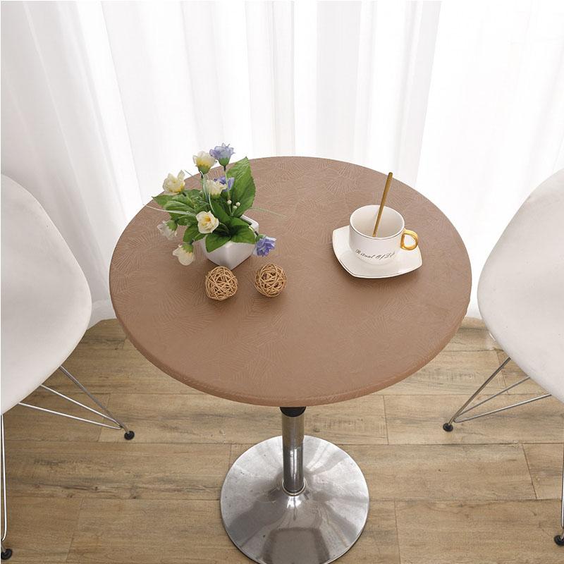 Round Waterproof Table Cover Cloth Protector Polyester Tablecloth Catering Fitted Table Cover with Elastic Edged