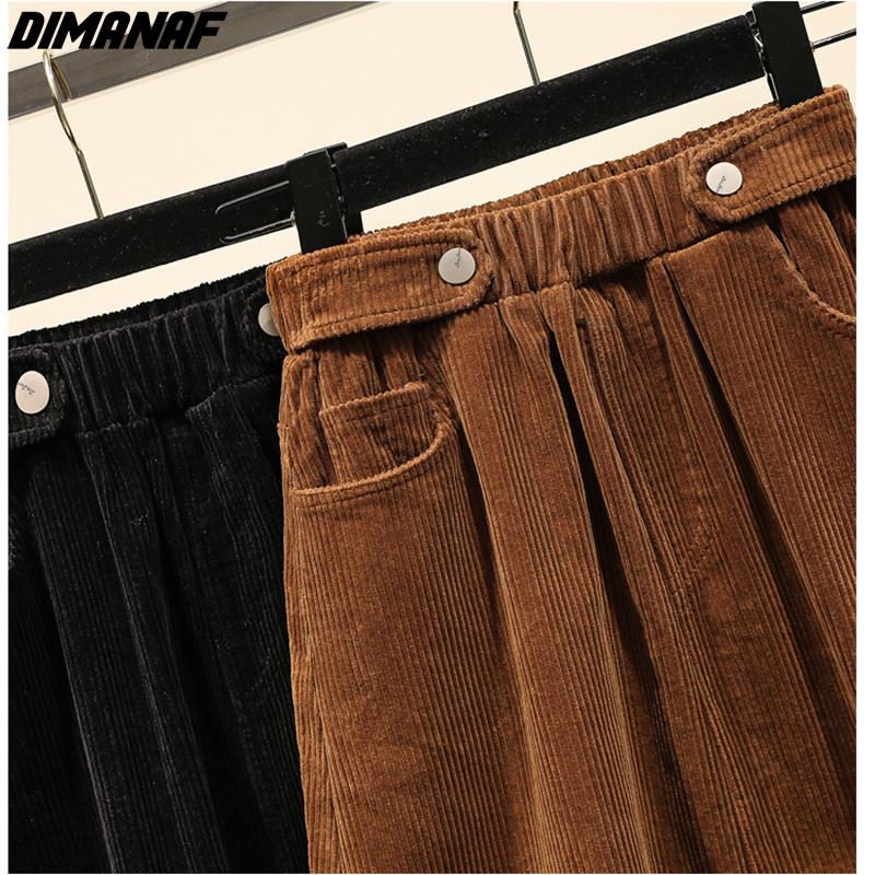 DIMANAF 2025 Юбки женские больших размеров Женские Осенние Эластичные Базовые Вельветовые С Высоким Разрезом Оверсайз Модные Японское Платье