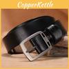 Genuine Men Stylish Leather Belt With Square Alloy Buckle For Daily Wear Office