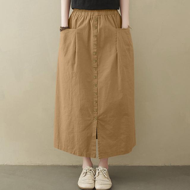 Летняя свободная повседневная юбка с эластичной резинкой на талии, женские однотонные юбки-миди большого размера, модная трапециевидная юбка Faldas Saia Work Jupe Kaftan