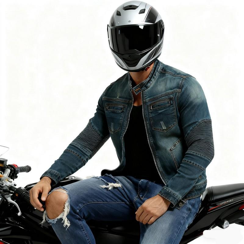 VOLERO Motorcycle Riding Jacket Unisex Casual All-Season Denim Biker Protective Motorbike Gear