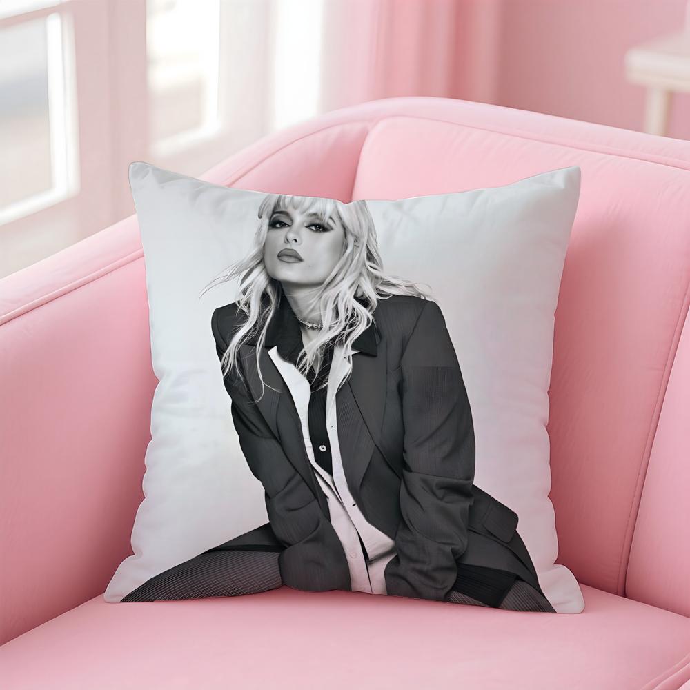 Pop American Singer BBebe Rexha Cushion Cover Pillowcase Short Plush Invisible zipper Room Sofa Cushion Cover