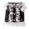 Spring Summer Dog Sexy Black and White Lace Traction Vest Medium and Small Dog Cat Teddy Pet Dog Clothes