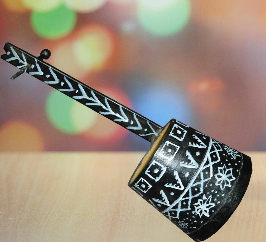 Instrument Wooden Banjo Instrument One-String Canjo Apang Hand Painted Tribal