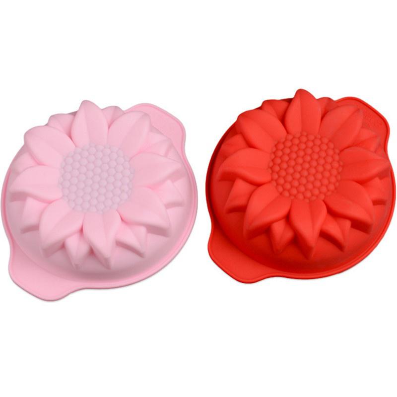 1Pc Silicone Cake Dessert Mold Sunflower Flower Shape Muffin Mousse Bakeware