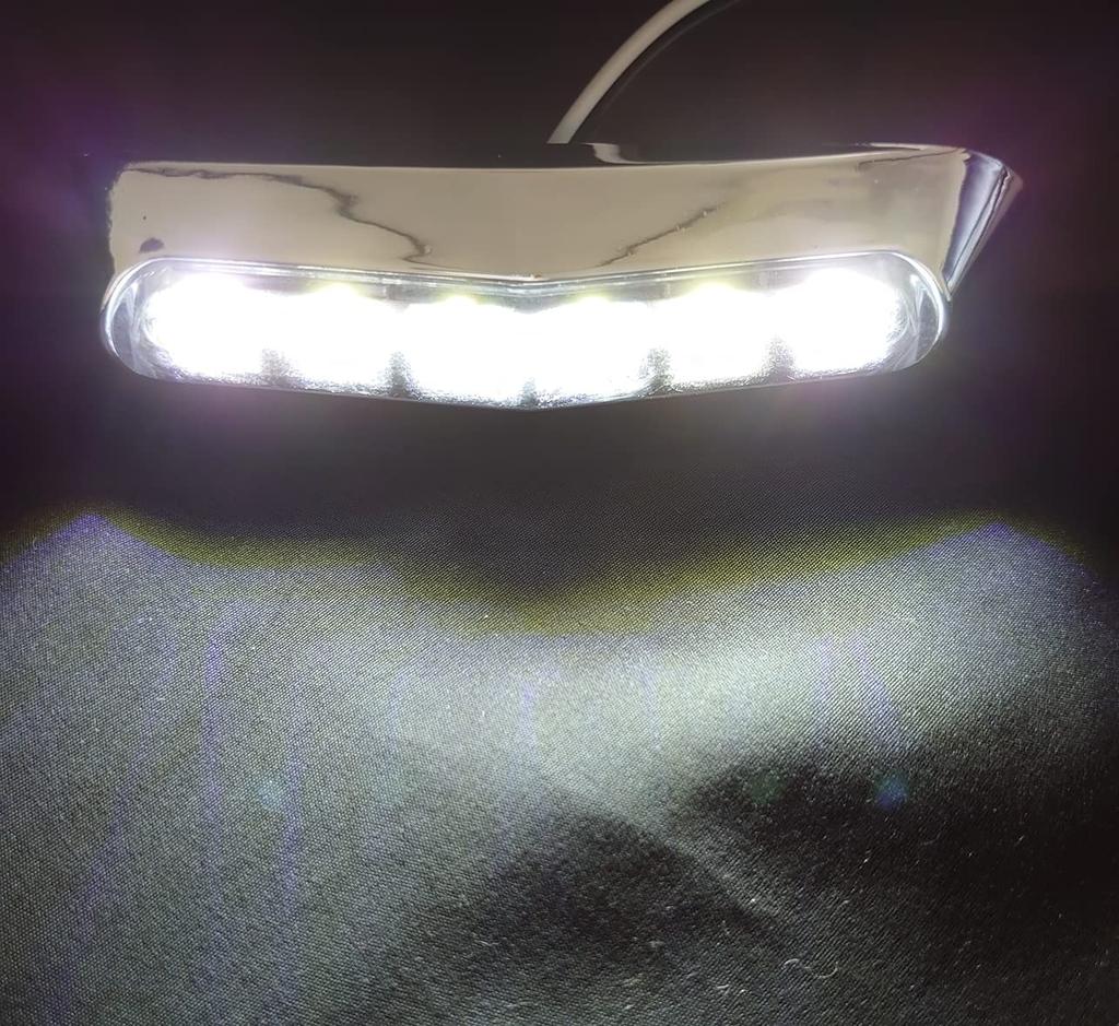 Габаритный фонарь, белый светодиод - 24 В, боковой фонарь для грузовика, плечевой фонарь, 6 рядов светящийся, хромированный