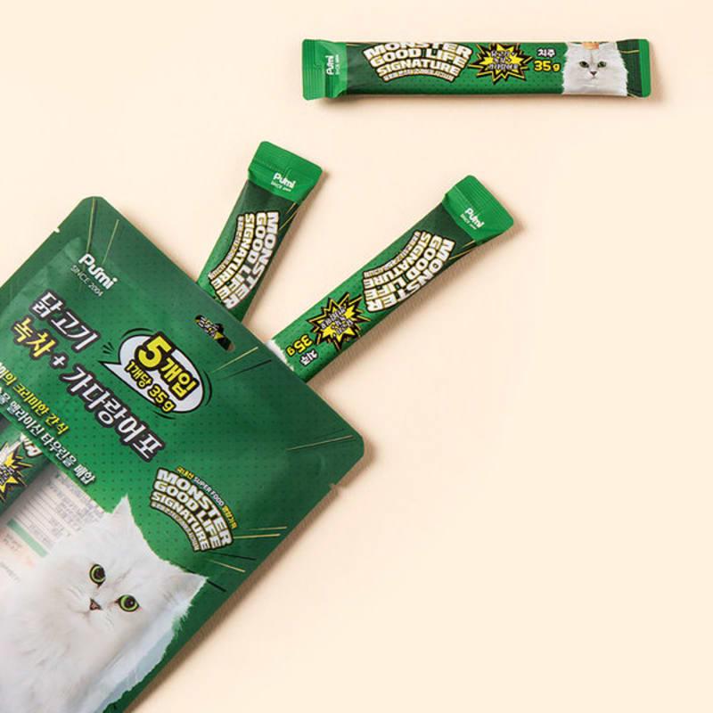 [Pet] Monster Good Life Cat Snack курица и зеленый чай 35 г 5 упаковок