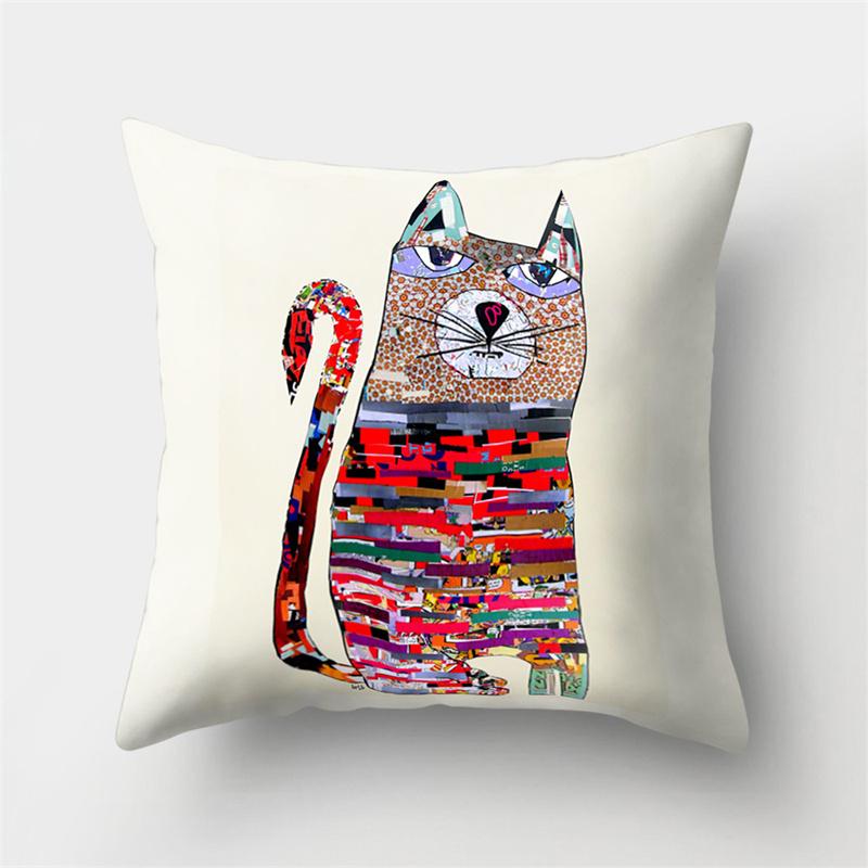 Чехол для подушки с милым животным, собакой, оленем, медведем, домашний диван, декоративная подушка для спальни, наволочка