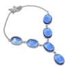 Swiss Blue Topaz Gemstone 925 Sterling Silver Jewelry Necklace 18"