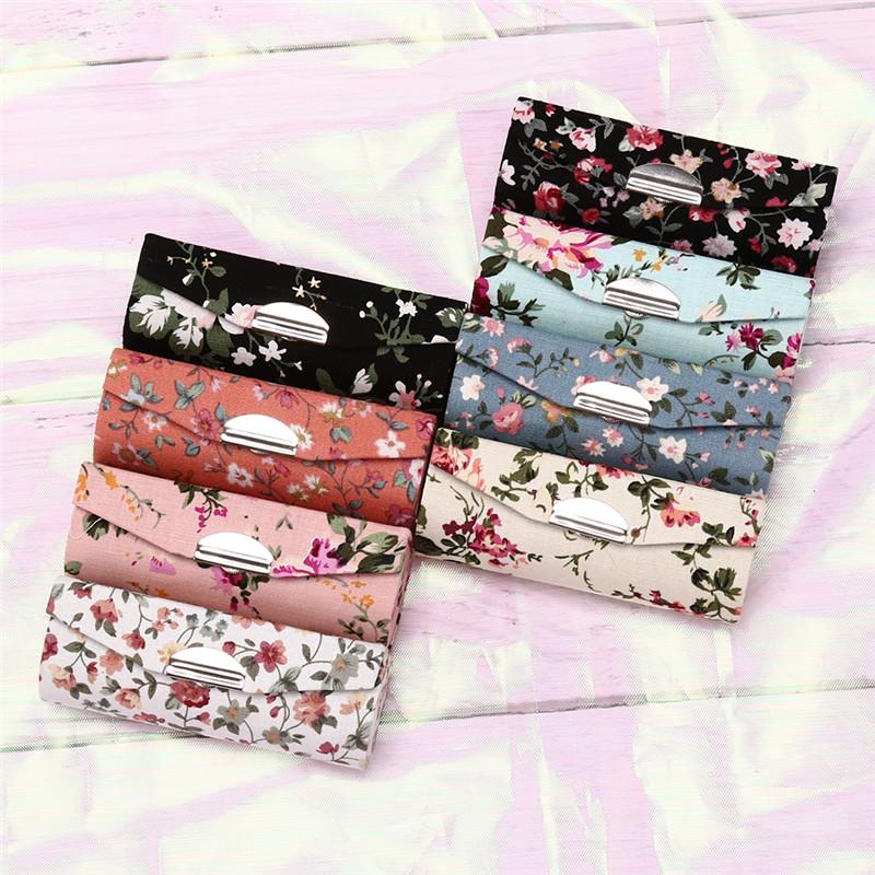 Lipstick Case Retro Embroidered Holder Flower Design With Mirror Packaging Box