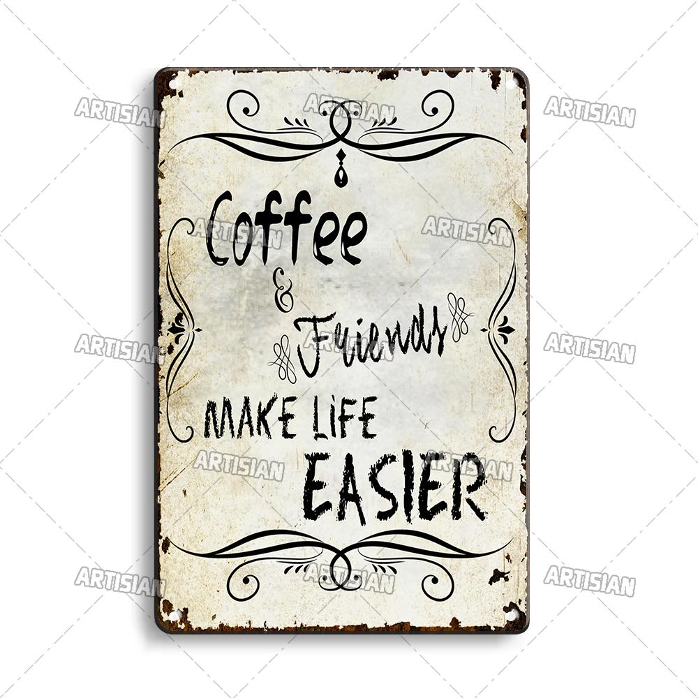 Кофе Металлическая Жестяная Табличка Винтажная Металлическая Табличка с Меню Забавная Металлическая Табличка Декоративная Тарелка Домашний Бар Кафе Стена Индустриальный Декор