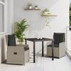 vidaXL 3-Piece Garden Dining Set In Light Grey Poly Rattan 3380974