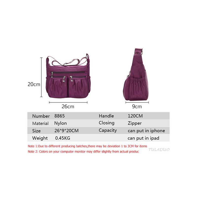 Casual Nylon Bag Messenger Shoulder Bags Waterproof Multilayer Bag Women Mom Casual Bag Handbags