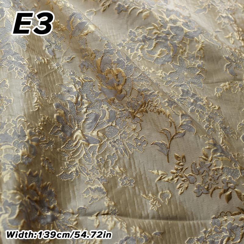 1M Роскошная Золотая Шелковая Ткань Жаккардовая Ткань с Тиснением Цветов Тканая Парчовая Ткань Одежда Платье Костюм Сумка Обивка DIY Швейная Ткань
