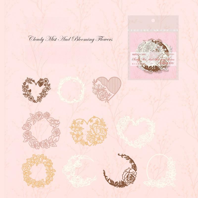 1 шт. Набор карточек с полыми рамками Серия «Шепот цветов» Легкий ретро солевая серия Венок бабочка материал для украшения блокнота бумага и карточка