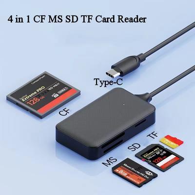 4 в 1 кард-ридер с поддержкой SD/TF/CF/MS кард-ридер USB/Type C конвертер Многофункциональный для Sony Memory Stick Pro Duo