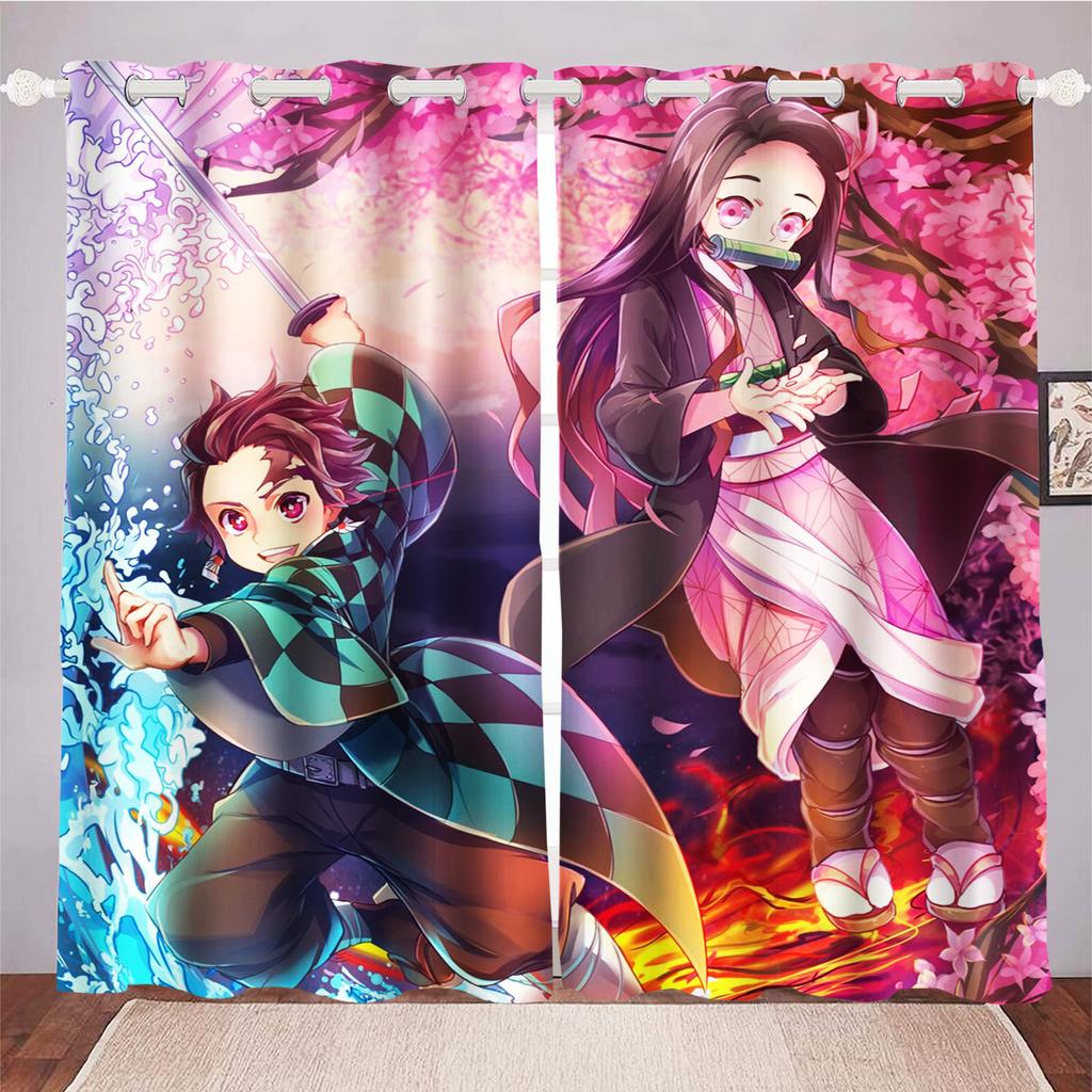 Аниме Гостиная Спальня Шторы Для Гостиной Перфорированные Пыленепроницаемые Затемняющие Шторы Кухня Шкаф Домашний Декор