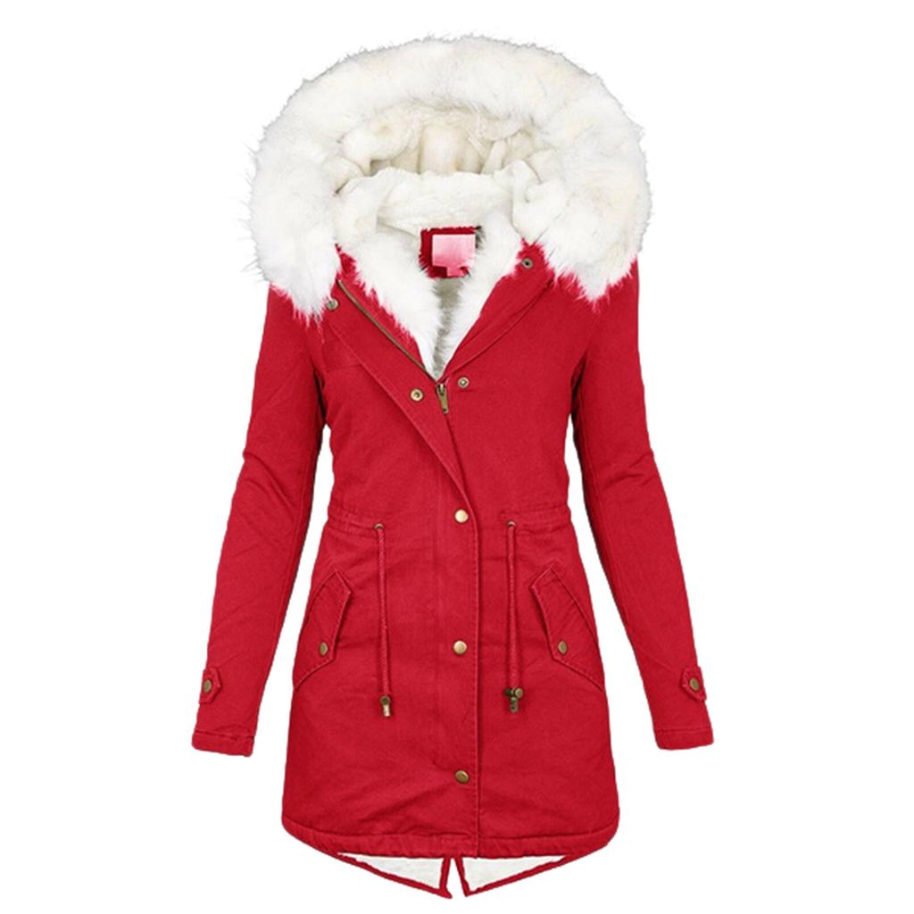 Women's Winter Padded Thickened Hooded Cotton Coat Mid-length Model Thin Warm Jacket