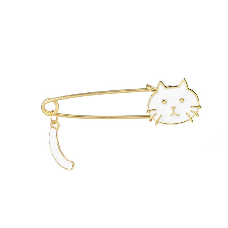 Модный дизайн Капающее масло Милый кот виляет хвостом Животное Брошь Аксессуары Брошь-булавка