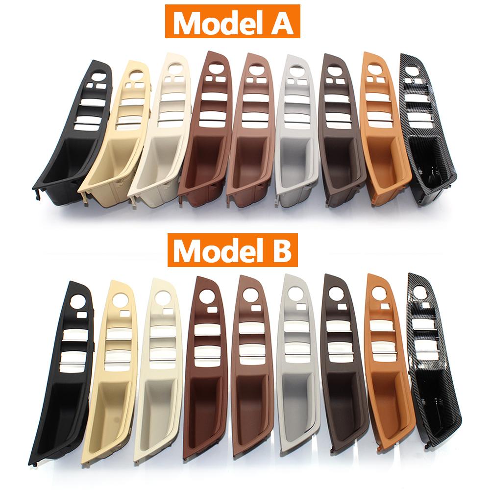 9 цветов, левый привод, левый руль, бежевый, черный, из углеродного волокна, внутренняя дверная ручка автомобиля, комплект из 7 предметов для BMW 5 серии F10 F18 523 525