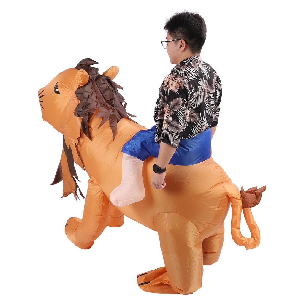 Надувной костюм льва Смешной хвост лапы волосы Полное тело Надувной костюм льва Размер F для маскарадных вечеринок фестивалей 150