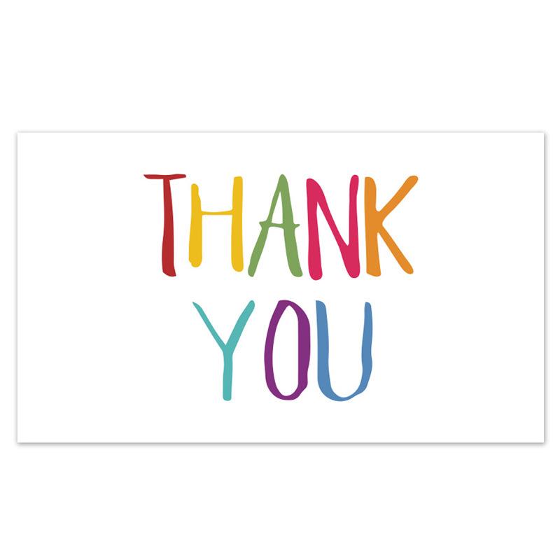 Black Thank You Greeting Cards, 50 Sheets/Pack