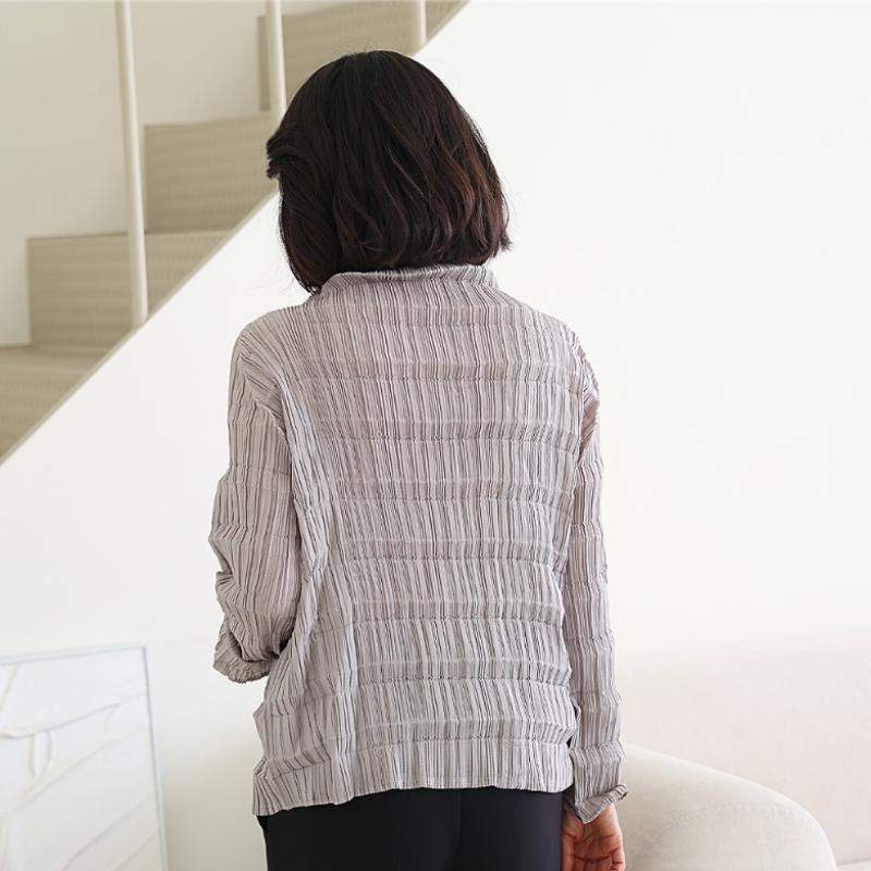 Shiz Madam Women 3d Pleats Piano Wrap Blouse Cardigan J31789