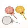 Portable Vintage Handheld Makeup Mirror Hand Hold Round Cosmetic Mirrors European Style Noble Ancient Court Mirror Beauty Tool