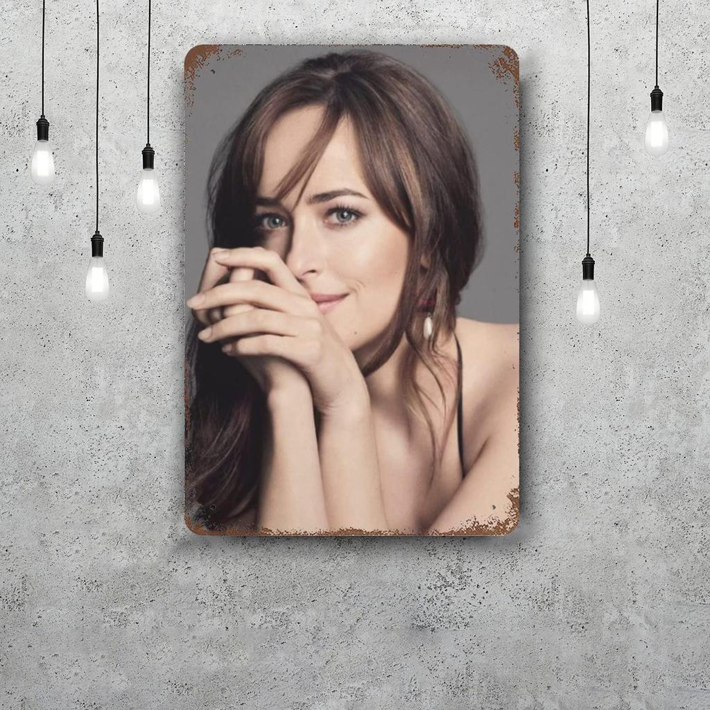 Dakota Johnson Vintage Metal Tin Signs Posters Decor Retro Metal Plaque Wall Art Decor for Garage Bar