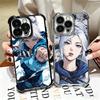 Мягкий чехол для телефона V-Valorant Jett для iPhone 15 16 17 Air 14 Pro Max 16E Plus 13 12 Mini, с покрытием, противоударный, Fundas