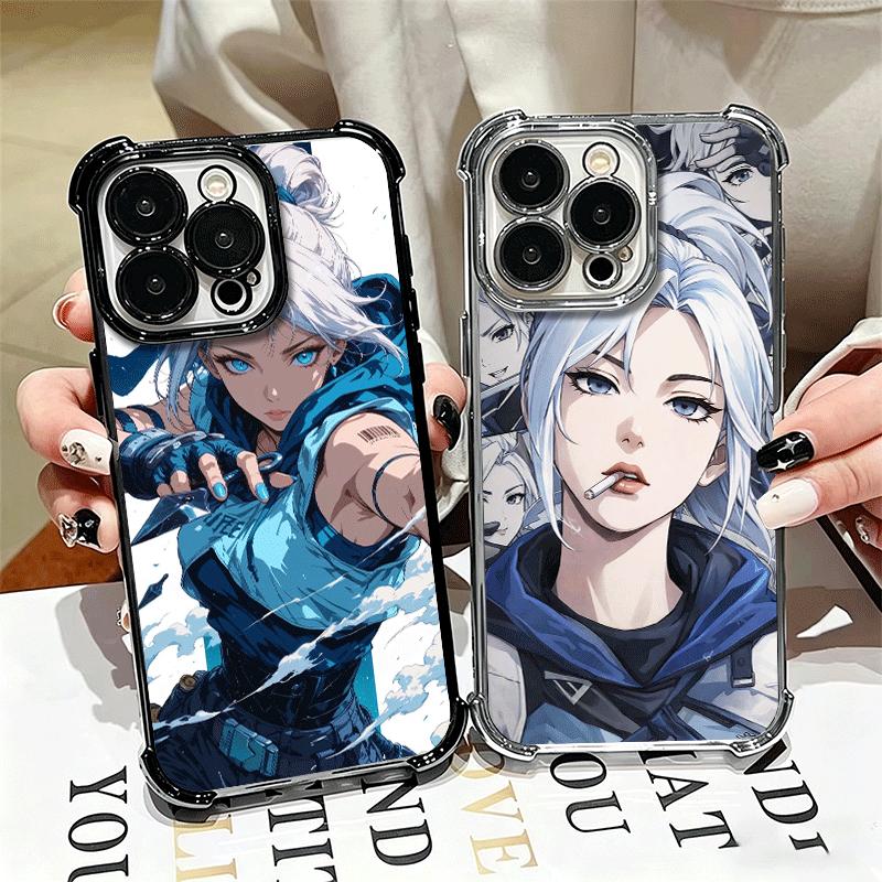 Мягкий чехол для телефона V-Valorant Jett для iPhone 15 16 17 Air 14 Pro Max 16E Plus 13 12 Mini, с покрытием, противоударный, Fundas