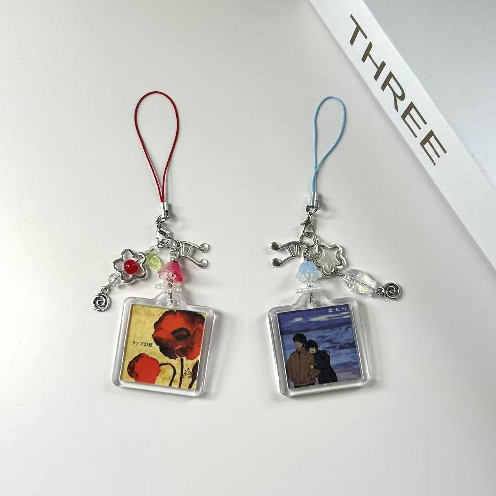 Acrylic Frame Phone Lanyard Strap 2000s Style Lamp Album Pandant  Hanging Decoration
