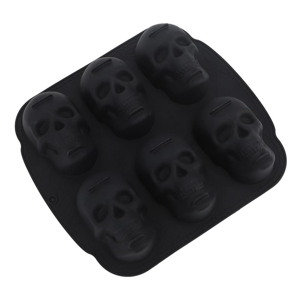 Elasticity Skeleton Head Cake Mold Food Grade Silicone Skull Baking Mold Skull Cake Pan  Halloween