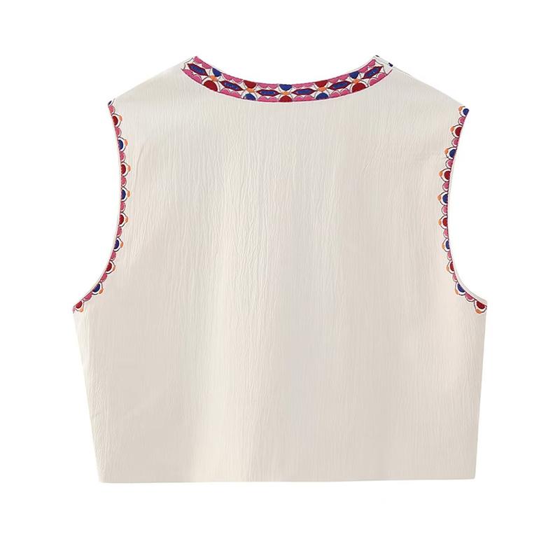 Женское винтажное пальто с открытой талией и цветочной вышивкой, женский жилет в национальном стиле, куртка, повседневный укороченный топ для отпуска