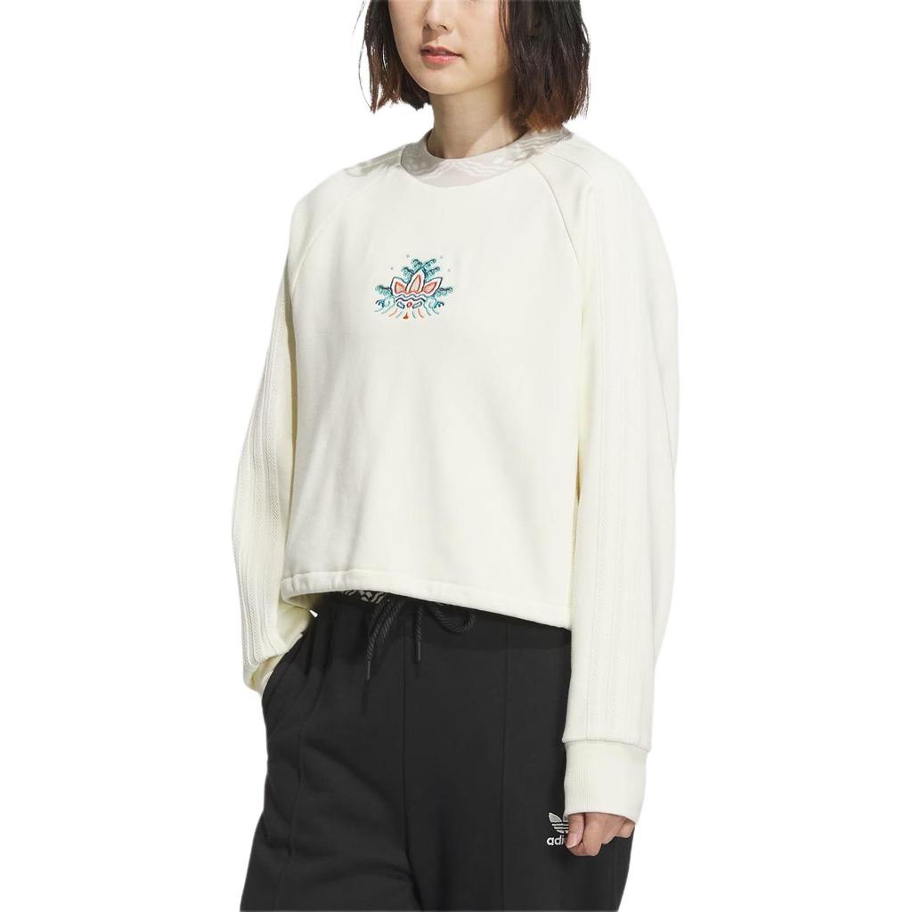 adidas Классический пуловер с тремя полосками Originals, женские топы, белый цвет IX4227