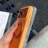 Магнитный Держатель-кольцо для Magsafe Чехол для iPhone 17 Pro Max 16 15 14 13 Роскошный Ощущение кожи Прочный Бампер Гибридный ПК Ударопрочный Матовый Прозрачный Подставка Чехол