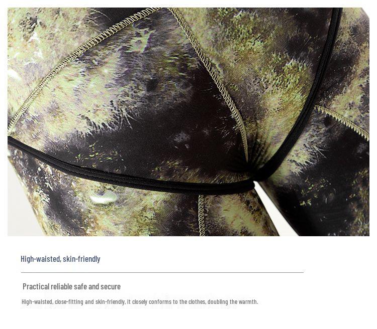 Гидрокостюм для подводной охоты из неопрена 3 мм с камуфляжным принтом - Теплый, защита от солнца и медуз