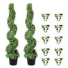 Artificial Topiaries Boxwood Trees, 4ft Tall (2 Pieces) Faux Topiary Plant Outdoor, All-year Green Feaux Plant w/ Replaceable Leaves for Decorative