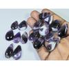 310Cts. Natural Amethyst Lace Agate Pear Cabochon Loose Gemstone 17 Pcs Lot C-812