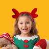 Christmas Headband Plush Reindeer Antlers Headband Holiday Costume Accessories for Christmas Party Favors Photo