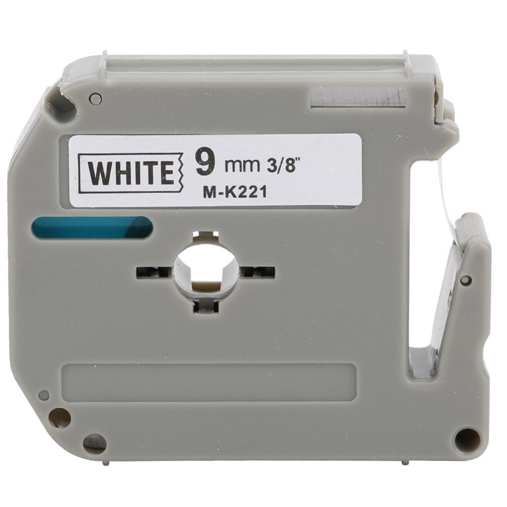M-K221 Label Tape Black on White PET Label Making 9mm × 8m 9mm Label Tape for Brother Label Printer PT-65/70/80 Retail Labeling