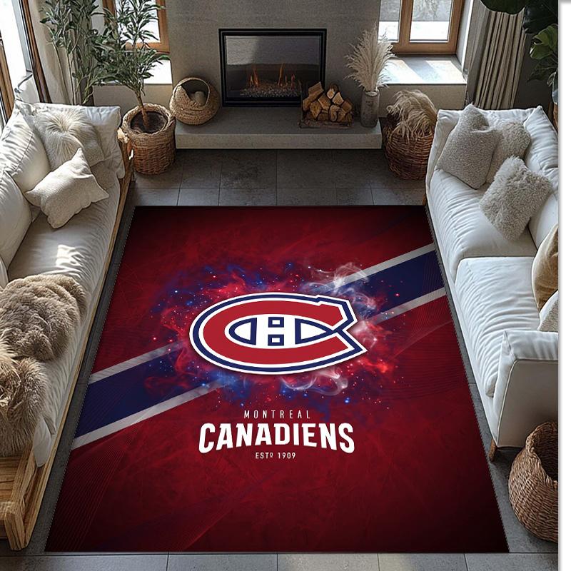 Кристальный бархатный ковер Montreal Canadiens Мягкий Анти?Нескользящий коврик для пола, удобный ковер для декора гостиной, спальни в доме