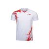 Li Ning Badminton Series Logo Print Straight Cut Quick-Dry T-Shirt Unisex Tops Standard-White AAYU231-2