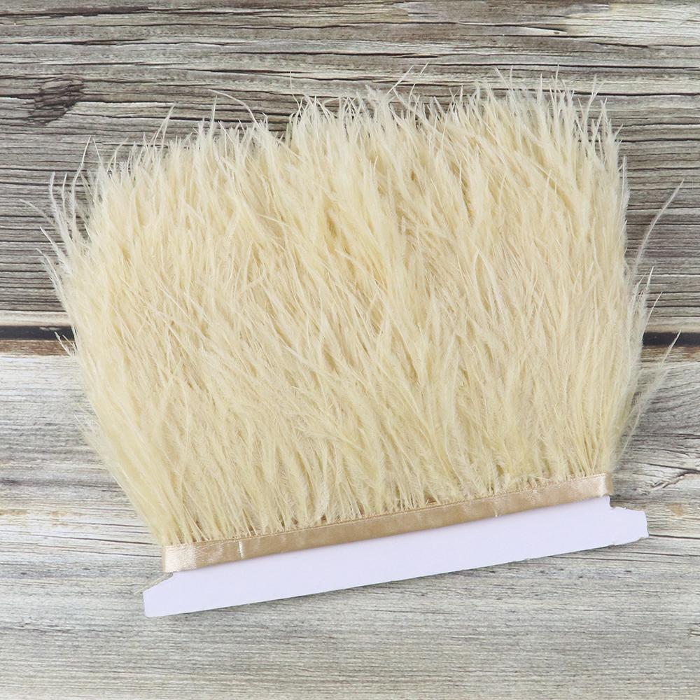 10 Meters Fluffy Colored Ostrich Feather Trim Ribbon 8-10Cm Natural Plumes Sewing Trimmings For Dress Clothing Decoration Crafts