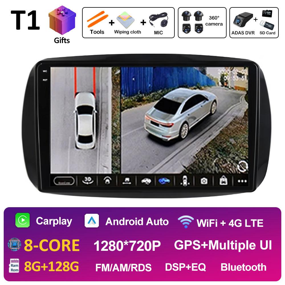 GPS Навигация Для Mercedes Smart 453 Fortwo 2014 2015 2016 2017 - 2020 Android Auto DSP Стерео QLED IPS Экран 4G Аксессуары